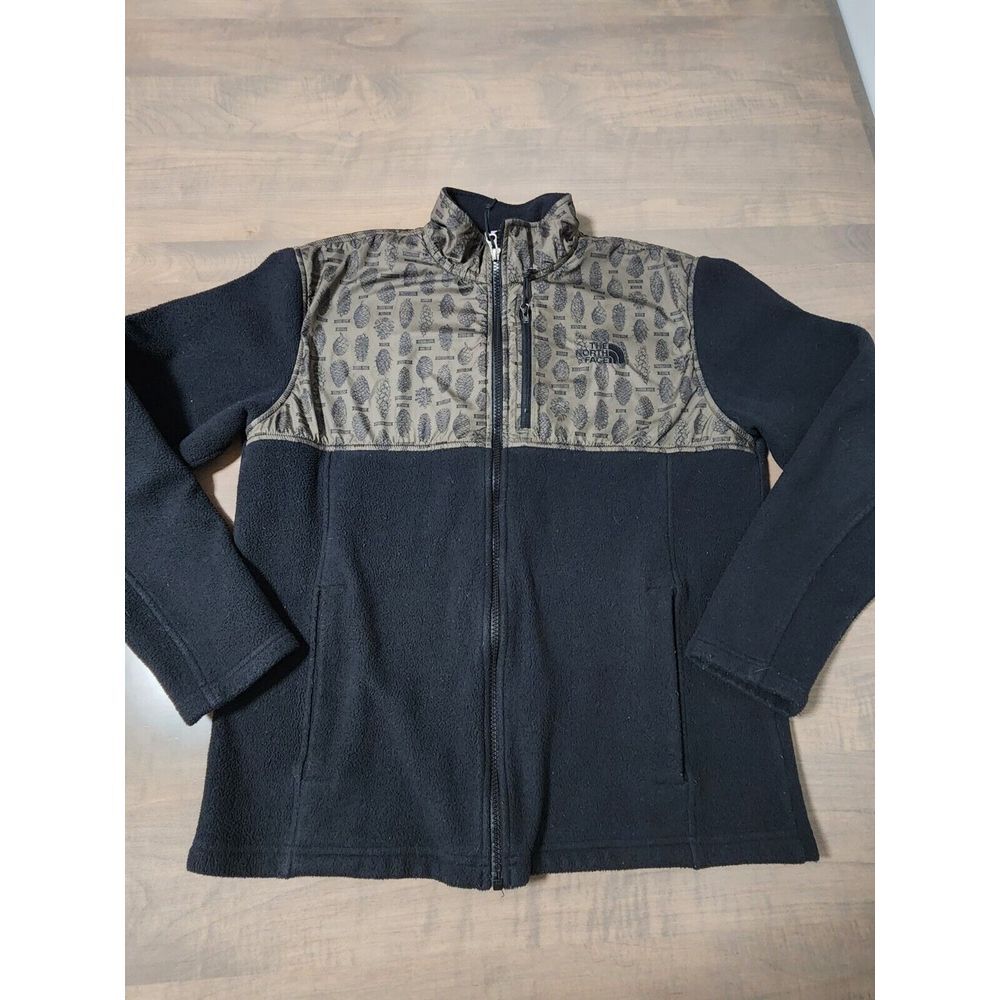 North‎ Face Fleece Jacket Men Medium Black Bronze Full Zip Mock Neck Coat Warm